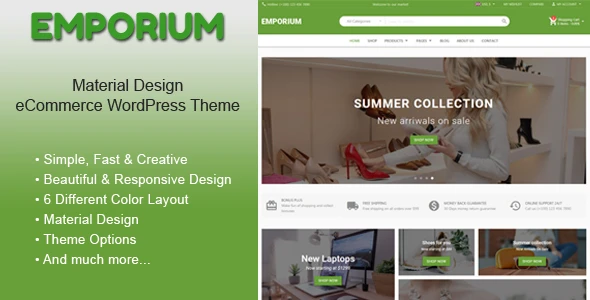 Emporium – Material Design eCommerce WordPress Theme