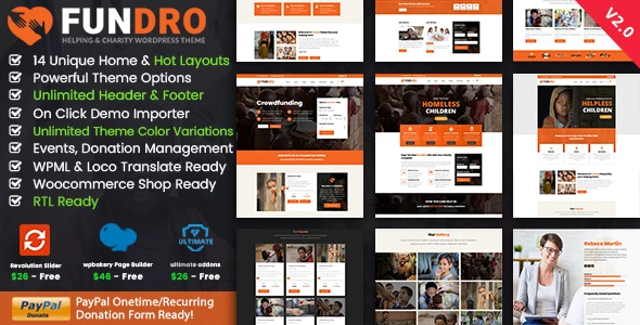 Fundro – Charity Nonprofit WordPress Theme