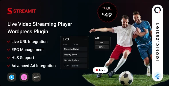 Streamit – Live Video Streaming Player WordPress Plugin