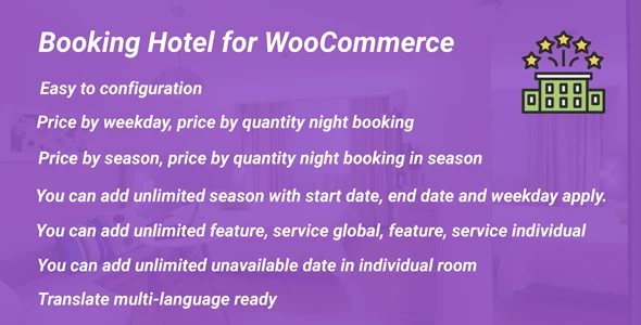Add-on Booking Hotel for WooCommerce
